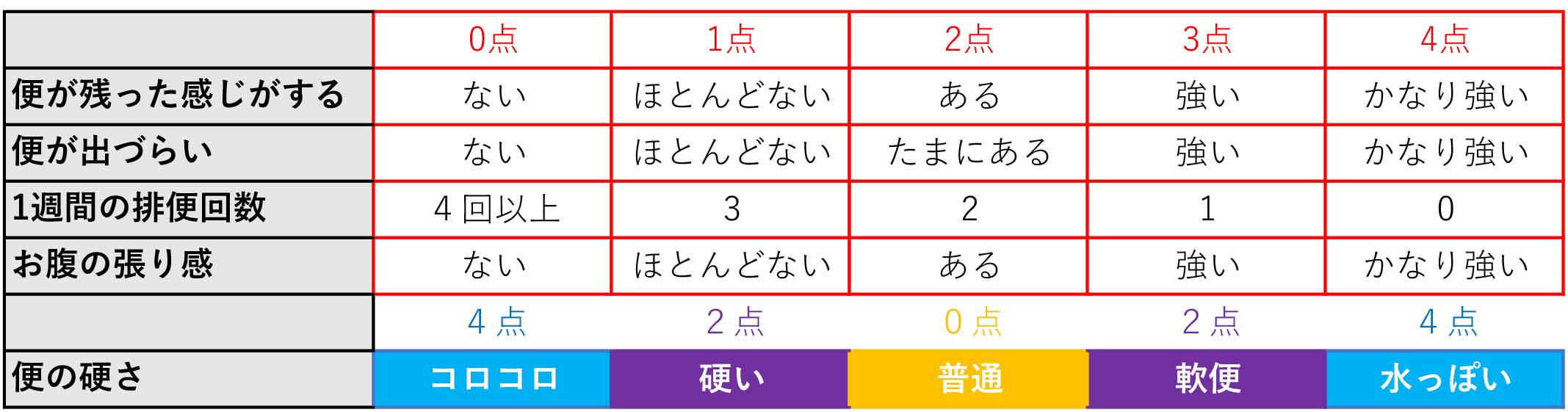 独自の 便秘 評価チェックシート 北海道札幌市東区の亮鍼灸院