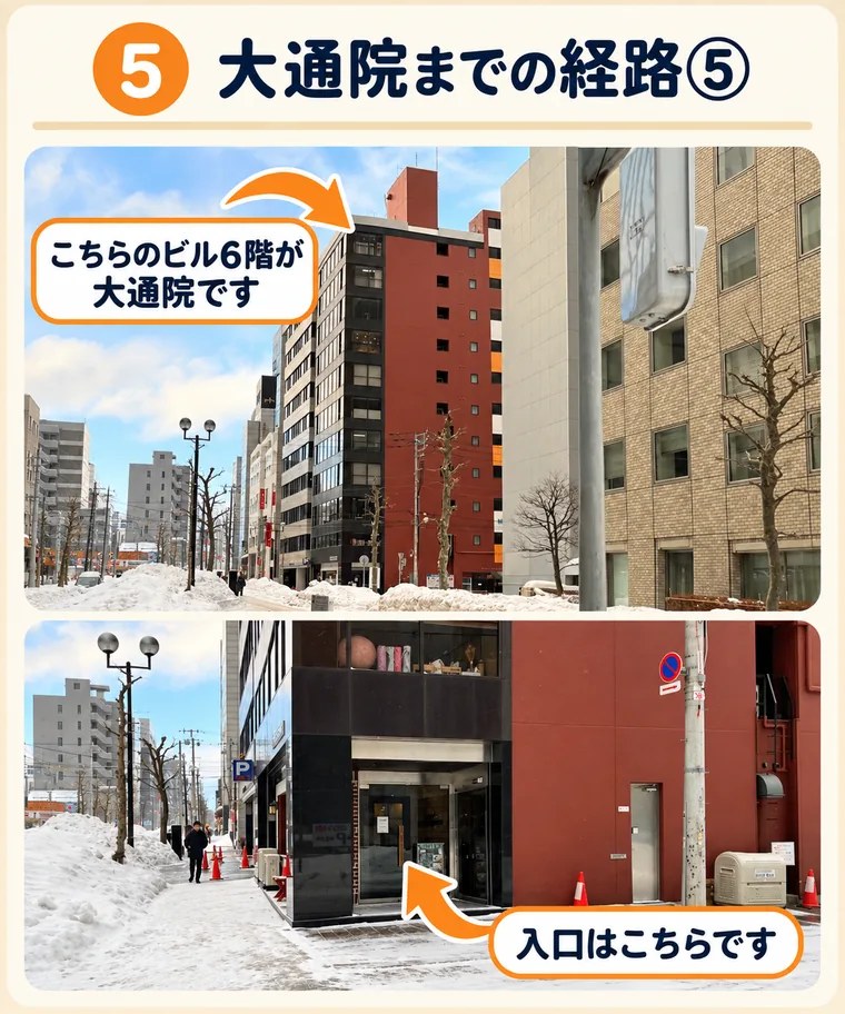 5. こちらのビルの6階が大通院です。入口はこちらです